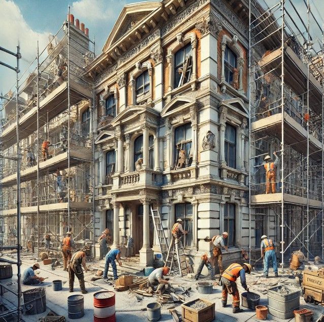 Elegante interior de bar con vigas de madera, una barra estilizada